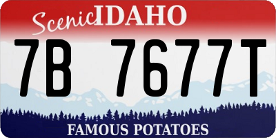 ID license plate 7B7677T