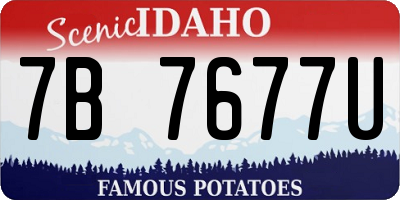 ID license plate 7B7677U