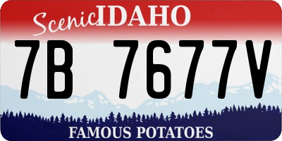 ID license plate 7B7677V