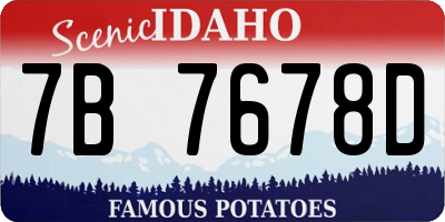 ID license plate 7B7678D