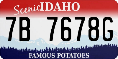ID license plate 7B7678G
