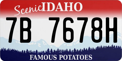 ID license plate 7B7678H