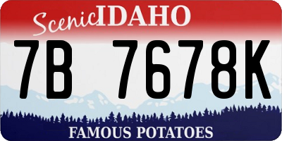 ID license plate 7B7678K