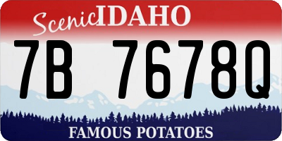 ID license plate 7B7678Q