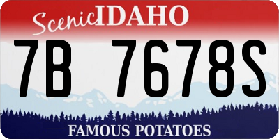 ID license plate 7B7678S