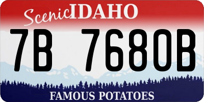 ID license plate 7B7680B