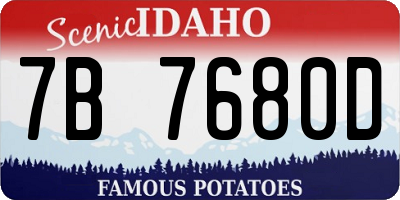 ID license plate 7B7680D