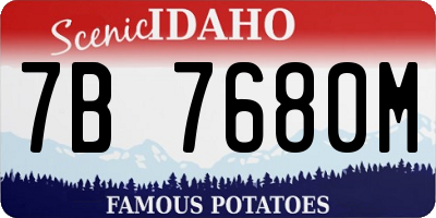 ID license plate 7B7680M