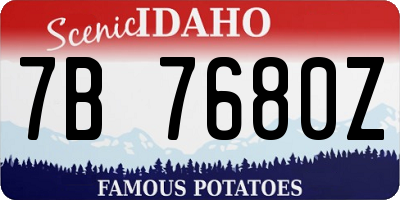 ID license plate 7B7680Z