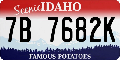 ID license plate 7B7682K