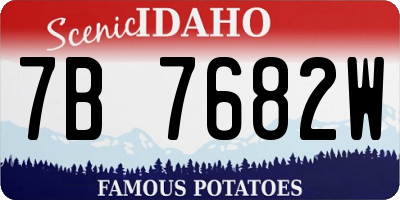 ID license plate 7B7682W