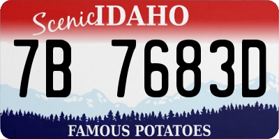 ID license plate 7B7683D