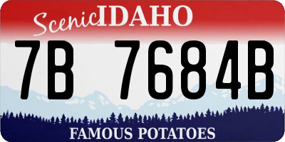 ID license plate 7B7684B