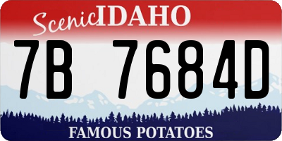 ID license plate 7B7684D