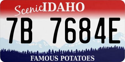 ID license plate 7B7684E