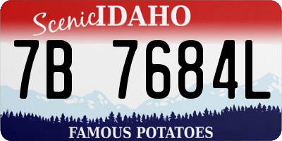 ID license plate 7B7684L