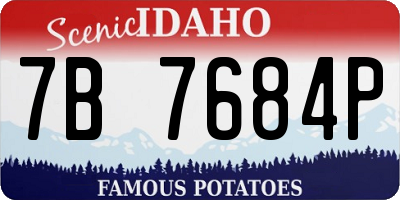 ID license plate 7B7684P