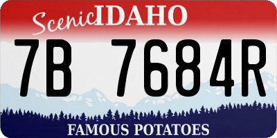 ID license plate 7B7684R