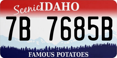 ID license plate 7B7685B