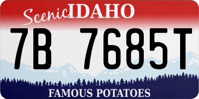 ID license plate 7B7685T