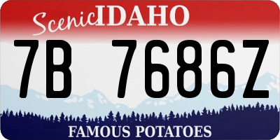 ID license plate 7B7686Z