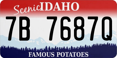 ID license plate 7B7687Q