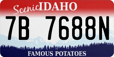 ID license plate 7B7688N