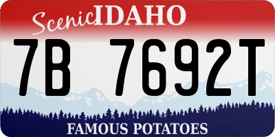 ID license plate 7B7692T