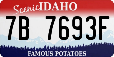ID license plate 7B7693F