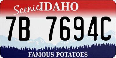 ID license plate 7B7694C