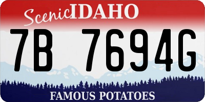 ID license plate 7B7694G
