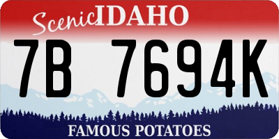 ID license plate 7B7694K