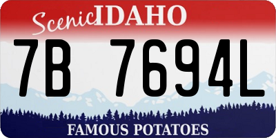 ID license plate 7B7694L