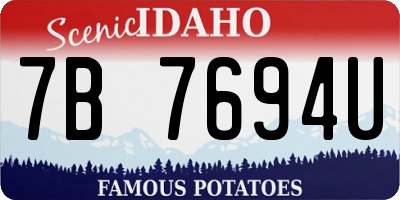 ID license plate 7B7694U
