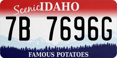 ID license plate 7B7696G