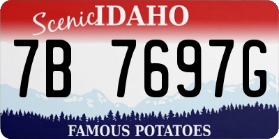 ID license plate 7B7697G