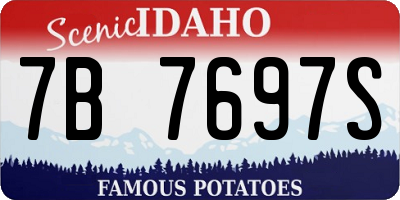 ID license plate 7B7697S