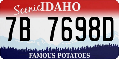 ID license plate 7B7698D