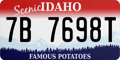 ID license plate 7B7698T