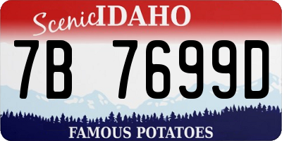 ID license plate 7B7699D