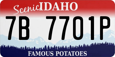 ID license plate 7B7701P