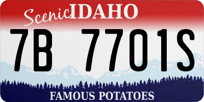 ID license plate 7B7701S