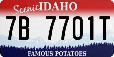 ID license plate 7B7701T
