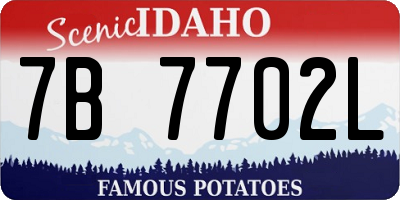 ID license plate 7B7702L