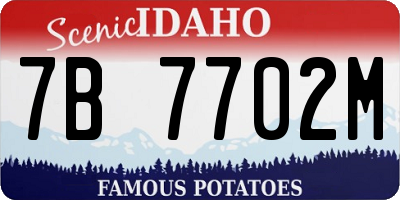 ID license plate 7B7702M