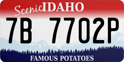 ID license plate 7B7702P