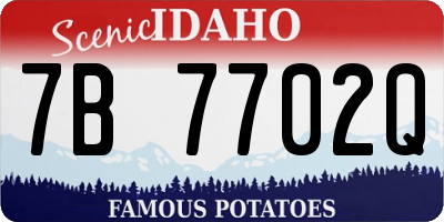 ID license plate 7B7702Q