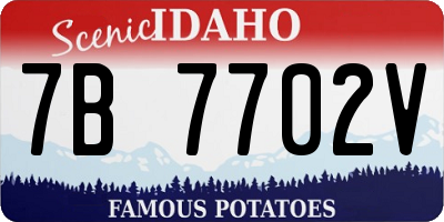 ID license plate 7B7702V