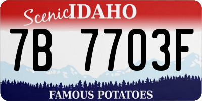ID license plate 7B7703F