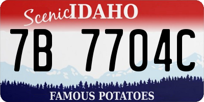 ID license plate 7B7704C